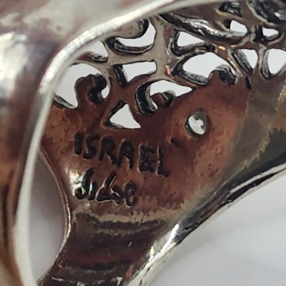 Shablool Didae Sterling Silver Scroll Ring Size 7.5 One of a kind Israel Israeli - Picture 3 of 4